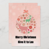 Silhouette-Pendelring aus dem Elch mit rosa Bor Einladung (Vorne/Hinten)