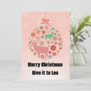 Silhouette-Pendelring aus dem Elch mit rosa Bor Einladung