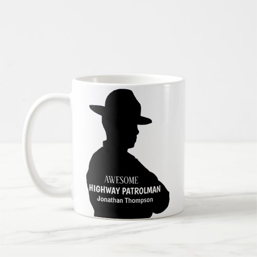 Silhouette Personalisiert Highway Patrolman Kaffeetasse (Links)