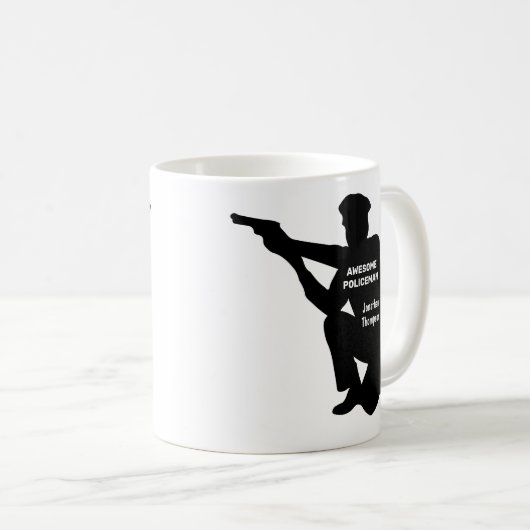 Silhouette Personalisiert Patrolman Kaffee Tasse (VorderseiteRechts)