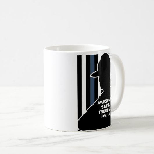 Silhouette Personalisiert Staat Trooper Kaffeetasse (VorderseiteRechts)