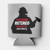 Silhouette Personalisierter Feuerwehrmann Dosenkühler (Vorderseite)