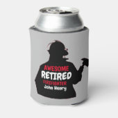 Silhouette Personalisierter Feuerwehrmann Dosenkühler (Kanne Rückseite)