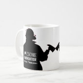 Silhouette Personalisierter Feuerwehrmann Kaffee T Kaffeetasse (Vorderseite Links)