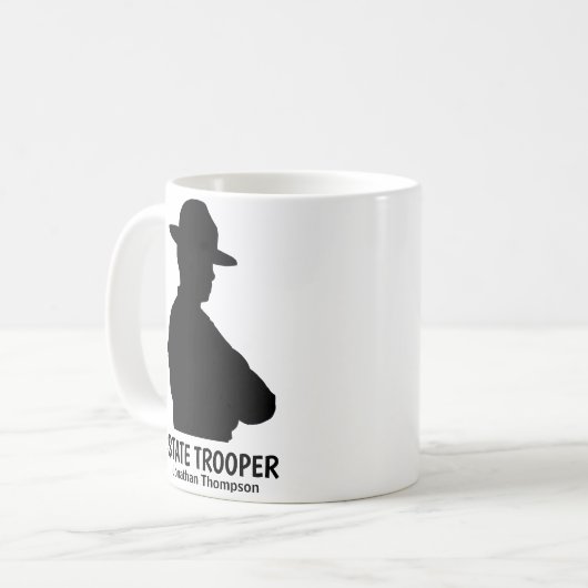 Silhouette Personalisierter Staat Trooper Kaffee T Kaffeetasse (Vorderseite Links)