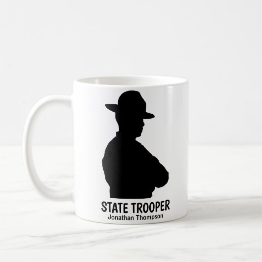 Silhouette Personalisierter Staat Trooper Kaffee T Kaffeetasse (Links)