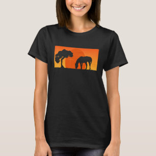 Silhouette Pferd Retro Sonnenuntergang Pferd T-Shirt
