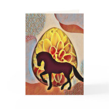 Silhouette Pferd und Ostereier Farbenfrohe Ostern