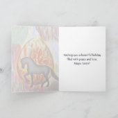 Silhouette Pferd und Ostereier Farbenfrohe Ostern Karte (Innenseite)