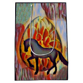 Silhouette Pferd und Ostereier Farbenfrohe Ostern Mittlere Geschenktüte (Rückseite)