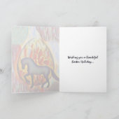 Silhouette Pferd und Ostereier glückliche Osterfei Karte (Innenseite)