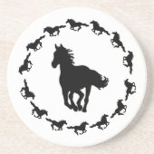 Silhouette Pferdedesign Getränkeuntersetzer (Vorne)