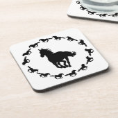 Silhouette Pferdedesign Getränkeuntersetzer (Linke Seite)