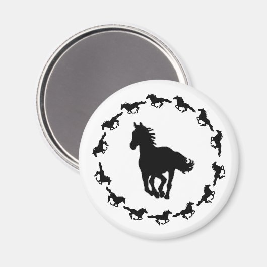 Silhouette Pferdedesign Magnet (Vorderseite/Rückseite)