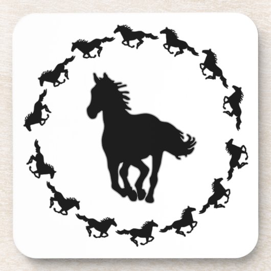 Silhouette Pferdedesign Untersetzer (Vorderseite)