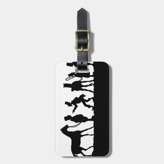 Silhouette: Pferdehändler Gepäckanhänger (Vorderseite vertikal)