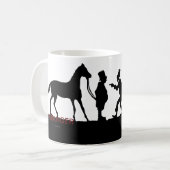 Silhouette: Pferdehändler Kaffeetasse (Vorderseite Links)