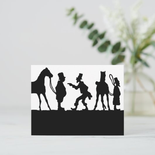 Silhouette: Pferdehändler Postkarte (Stehend Vorderseite)