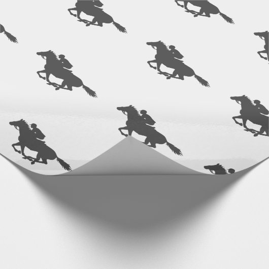 Silhouette-Pferdejockey - Farbe wählen Geschenkpapier (Ecke)