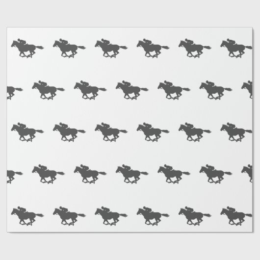 Silhouette-Pferdejockey - Farbe wählen Geschenkpapier (Flach)