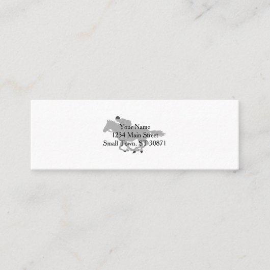 Silhouette-Pferdejockey - Farbe wählen Mini Visitenkarte (Vorderseite)