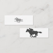Silhouette-Pferdejockey - Farbe wählen Mini Visitenkarte (Vorne/Hinten)