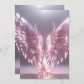 Silhouette Pink Engel Symbol Einladung (Vorne/Hinten)