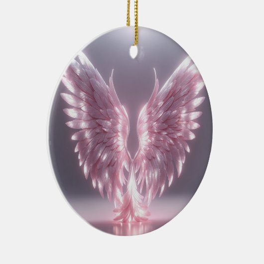 Silhouette Pink Engel Symbol Keramik Ornament (Rechts)