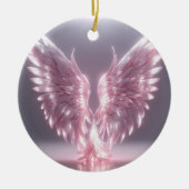 Silhouette Pink Engel Symbol Keramik Ornament (Vorne)
