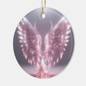 Silhouette Pink Engel Symbol Keramik Ornament (Links)