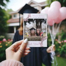 Silhouette Pink Graduate - Danke Karte