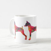 Silhouette Pinscher Geometric Kaffeetasse (Vorderseite Links)