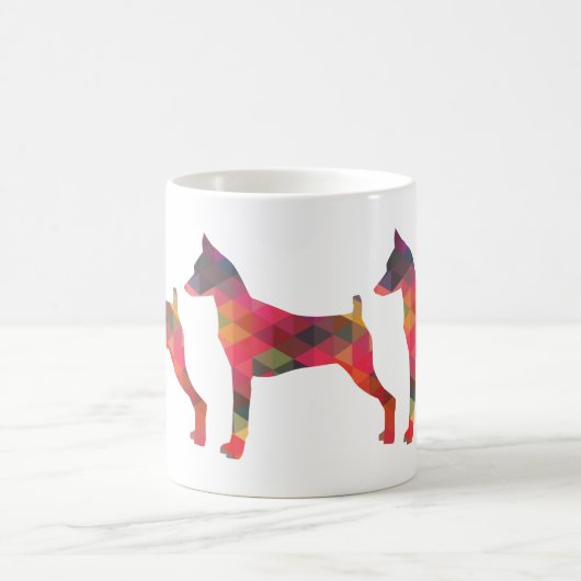 Silhouette Pinscher Geometric Kaffeetasse (Mittel)