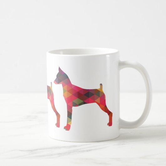 Silhouette Pinscher Geometric Kaffeetasse (Rechts)