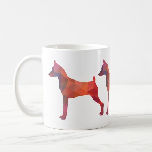 Silhouette Pinscher Geometric Kaffeetasse (Links)