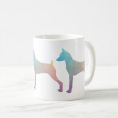 Silhouette Pinscher Geometric Kaffeetasse (VorderseiteRechts)