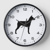 Silhouette Pinscher Hund Uhr (Vorderseite)