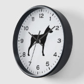 Silhouette Pinscher Hund Uhr (Winkel)