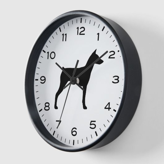 Silhouette Pinscher Hund Uhr (Winkel)