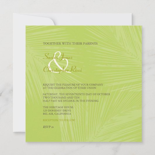 Silhouette PixDezines Palmfronten Einladung (Rückseite)