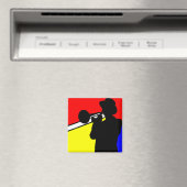 Silhouette Posaunenspieler, mondäne Kunst Magnet (In Situ (Geschirrspüler))