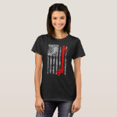 Silhouette Power Line Fuse American Flag Lineman T-Shirt (Vorne ganz)