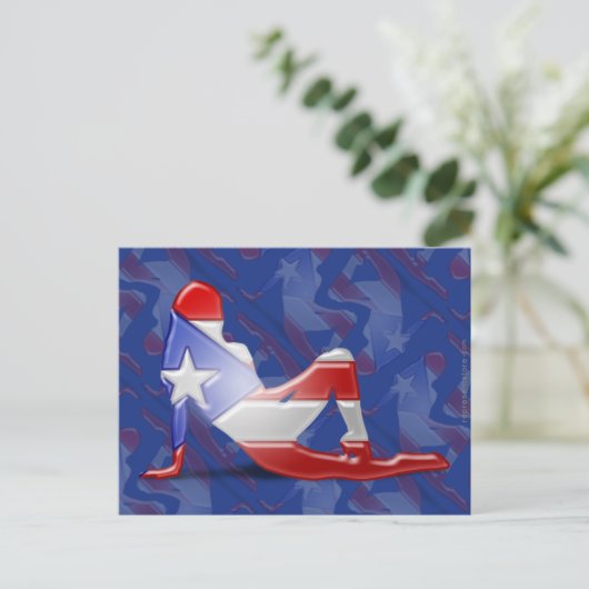 Silhouette Puerto Rican Postkarte (Stehend Vorderseite)