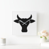 Silhouette Quadratische Wanduhr (Zuhause)