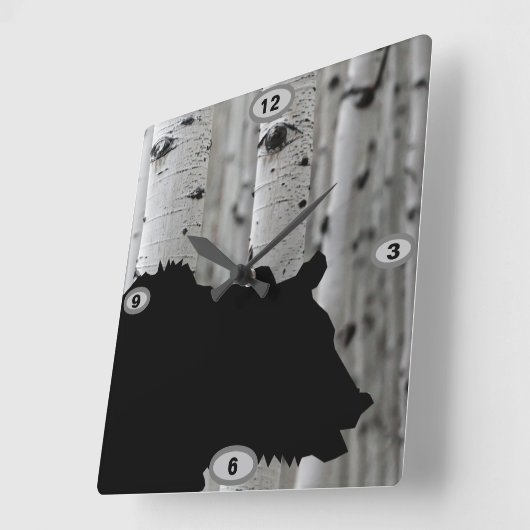 Silhouette Quadratische Wanduhr (Winkel)