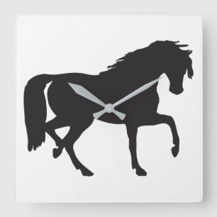 Silhouette Quadratische Wanduhr