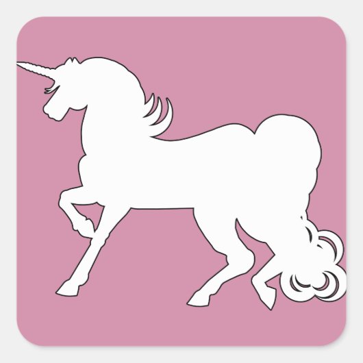 Silhouette Quadratischer Aufkleber (Vorderseite)