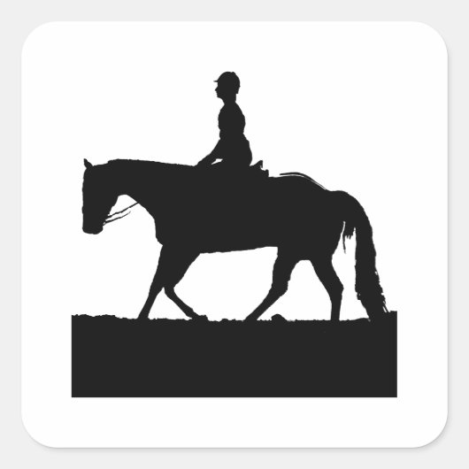 Silhouette Quadratischer Aufkleber (Vorderseite)