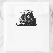 Silhouette Quadratischer Aufkleber (Tasche)