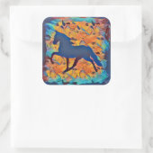 Silhouette Quadratischer Aufkleber (Tasche)